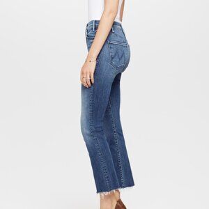 Mother • Hustler Ankle Fray High Rise Boot Cut Flare Blue Jeans in Groovin' • 30